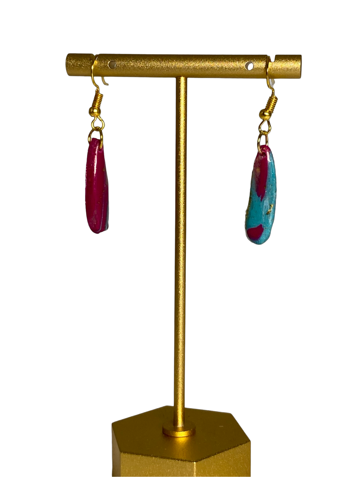 Purple Stardust Rocker Earrings Mini Gold